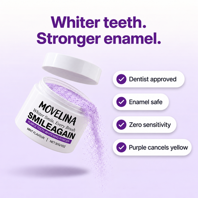 Movelina SmileAgain™ | Purple Teeth Whitening Powder